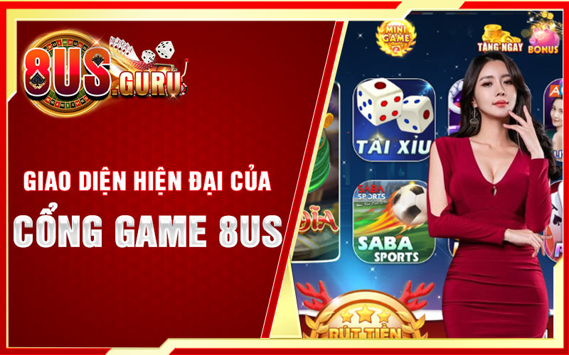 Giao diện hiện đại của cổng game 8US